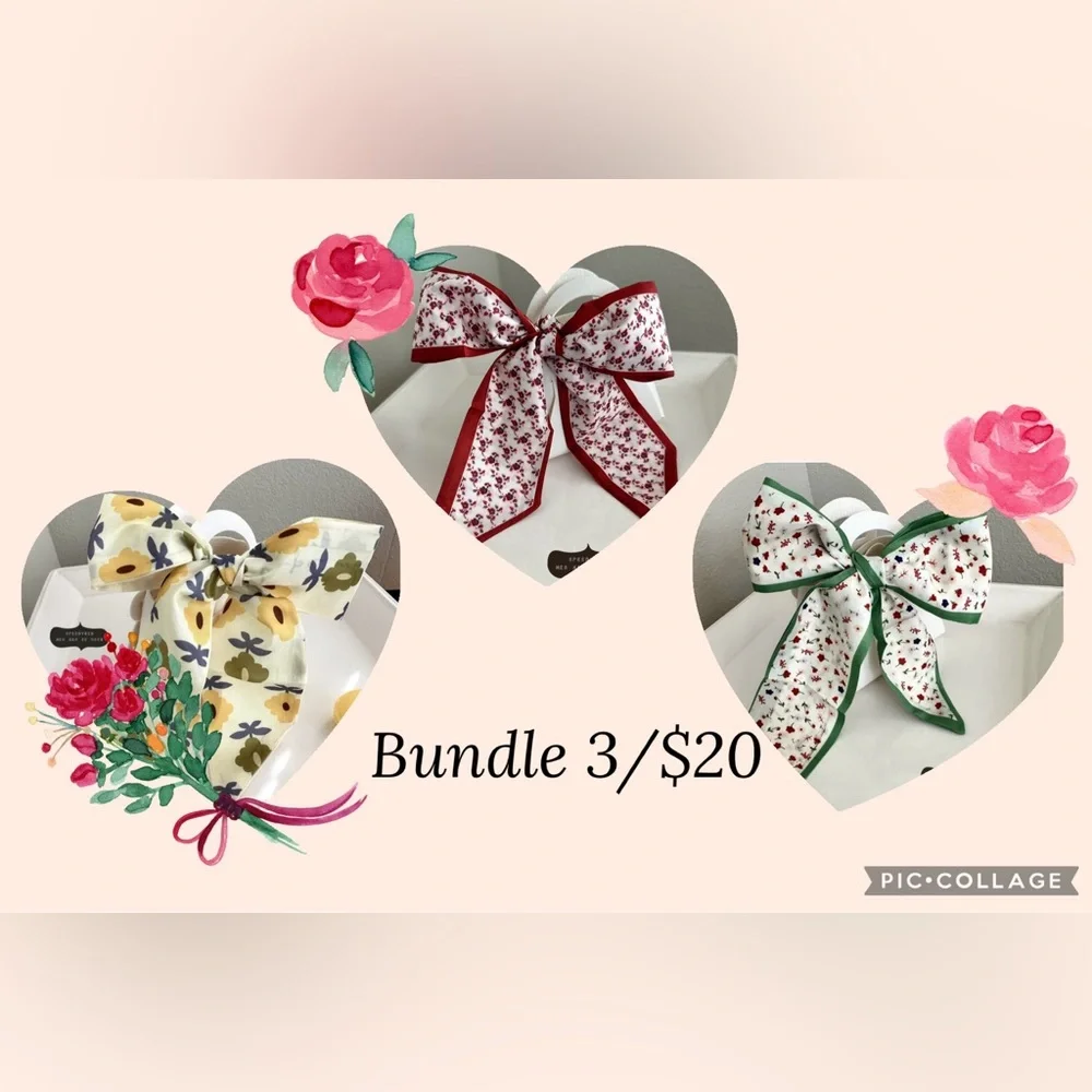 Cream paisley floral Handbag scarf wrap purse twilly 3/$20